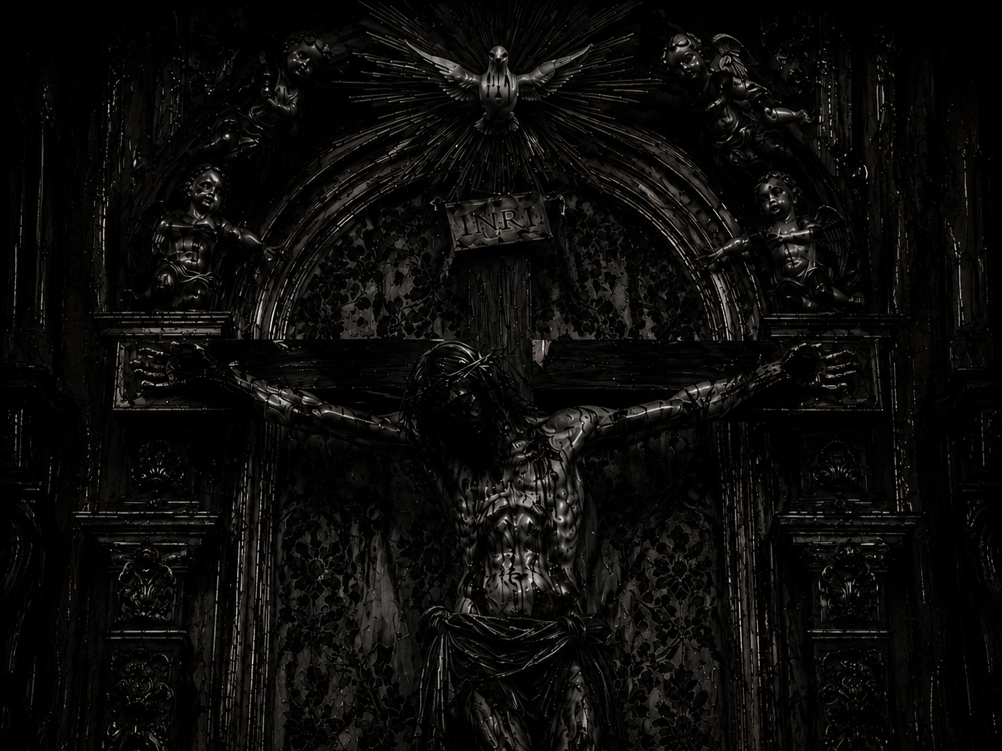 Dark visual art with raven imagery